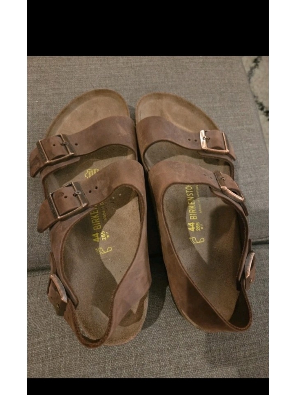 Birkenstock Men Brown Suede Adjustable Two-Strap Sandals
